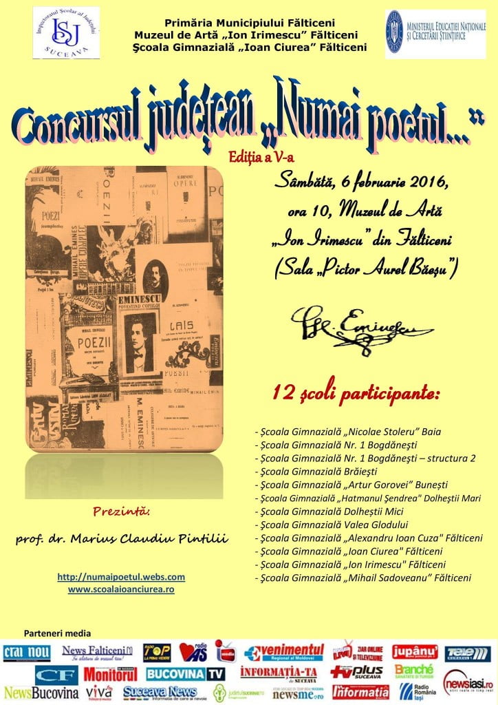 Concursului județean interdisciplinar „Numai poetul