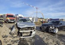 Accident cu trei mașini și un pieton pe DJ 209 C: Două persoane rănite ușor