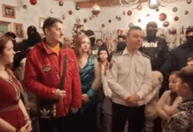 Poveste emoționantă în Rădăuți: Polițistul Ciprian Sfichi, rănit grav cu sabia în urmă cu opt ani, a primit aseară „darul” lui Moș Nicolae în aplauzele a peste 100 de tineri