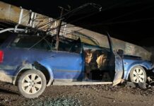 Accident rutier în Dolhasca: Un șofer beat și fără permis a intrat cu mașina în stâlp stalp accident auto