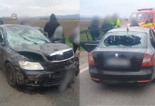 Accident rutier cu victime pe E85 în zona Fântâna Mare după o coliziune între un autoturism și o căruță
