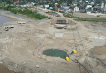 Lucrările de reabilitare a podului de pe DN 2E la Vicovu de Sus avansează vizibil – imagini aeriene de la șantier