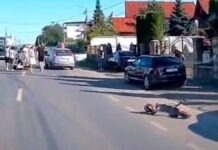 Accident la Ipotești: Un adolescent a fost rănit după ce a pătruns cu trotineta electrică în calea unui autoturism
