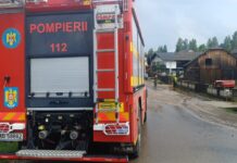 Pompierii militari și lucrători SVSU solicitați pentru a interveni în mai multe zone din județ în urma efectelor meteo periculoase