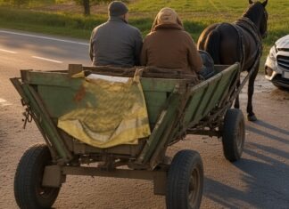 O femeie rănită și un autoturism în stâlp după ce un căruțaș nu a acordat prioritate la intrarea pe DN 29 A